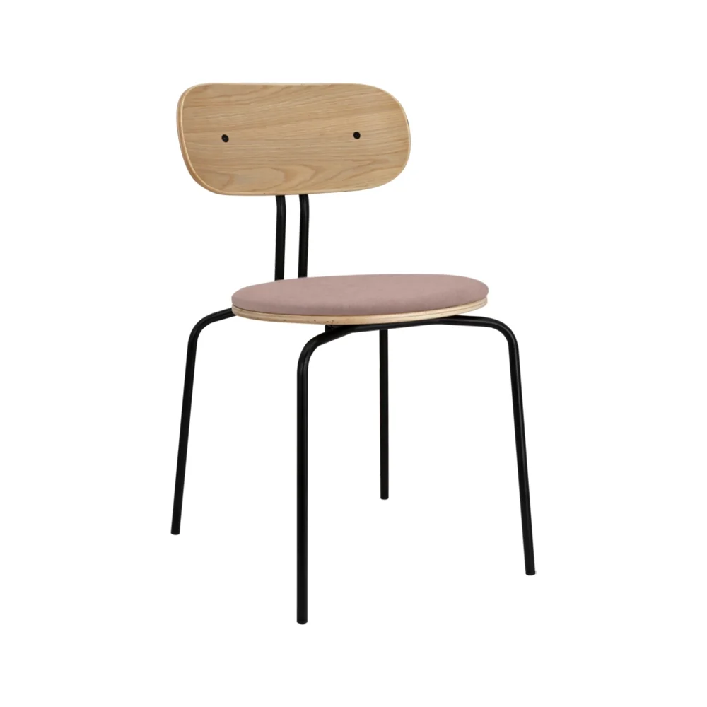 Curious Dining Chair Oak/Black Metal Stone Rose