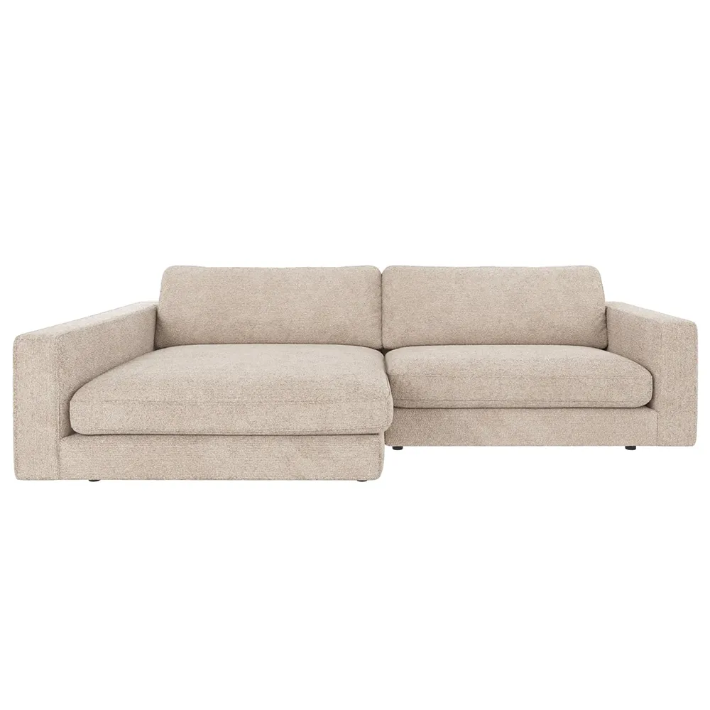 Duncan 3-seater sofa with left chaise longue fabric Robin light grey