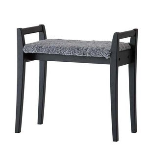 Meja Stool Black Stained Oak/Sheepskin Light Grey