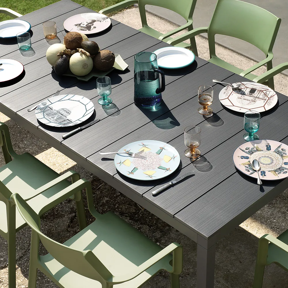 Rio Alu Dining Table 140//210x85 cm Anthracite