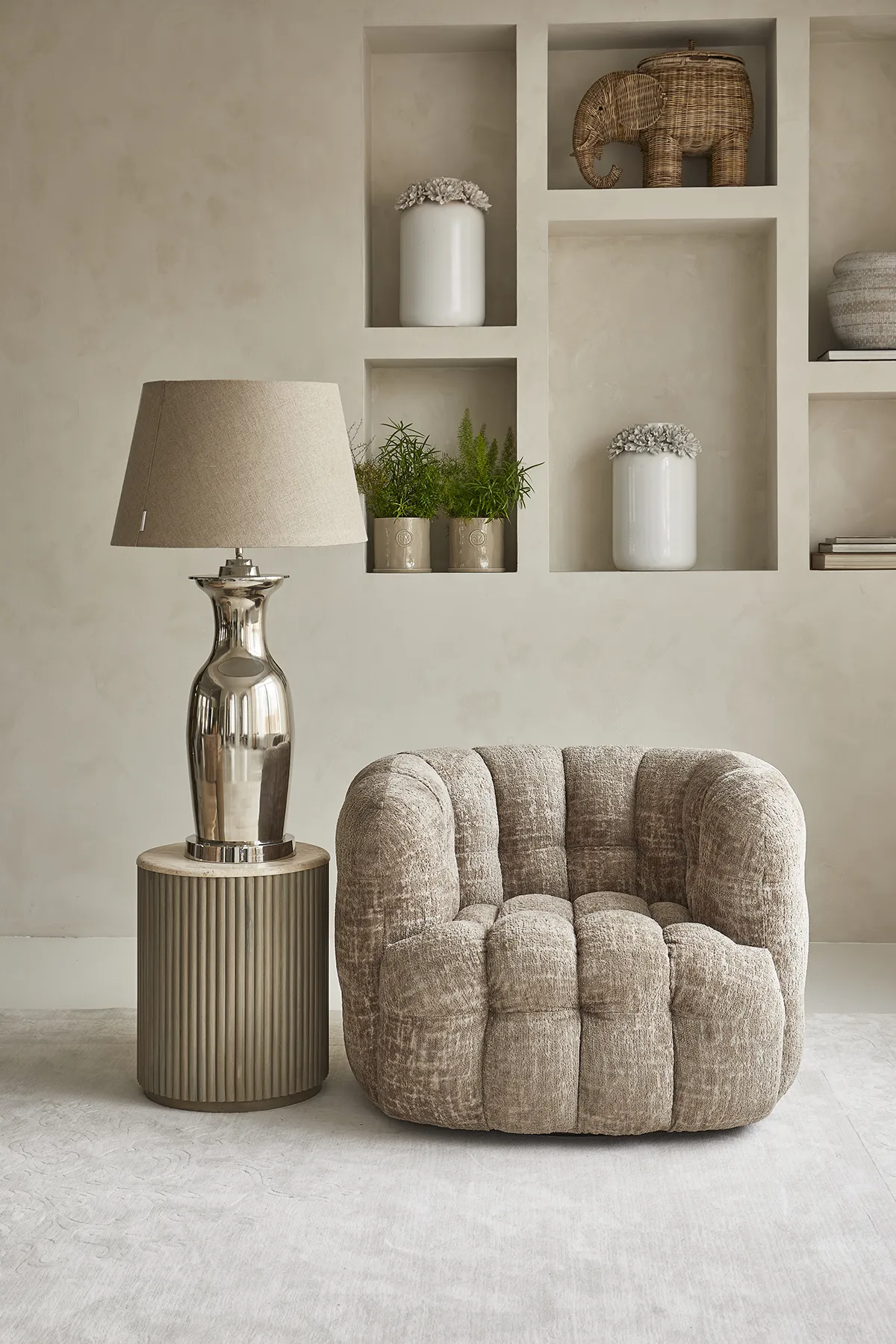 Table Lamp Roger Hotel H65 cm Silver