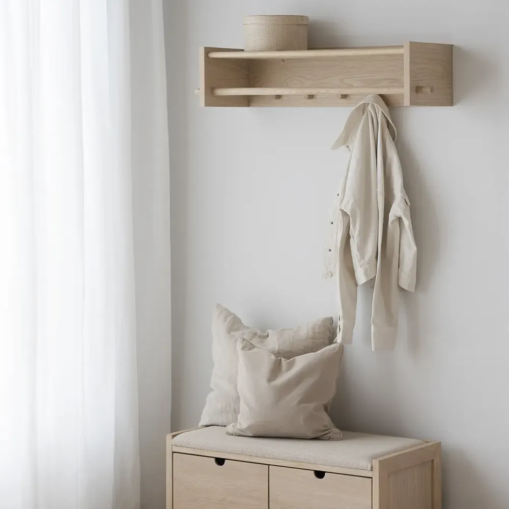 Hillmond hat rack 80x28 cm white pigmented oak