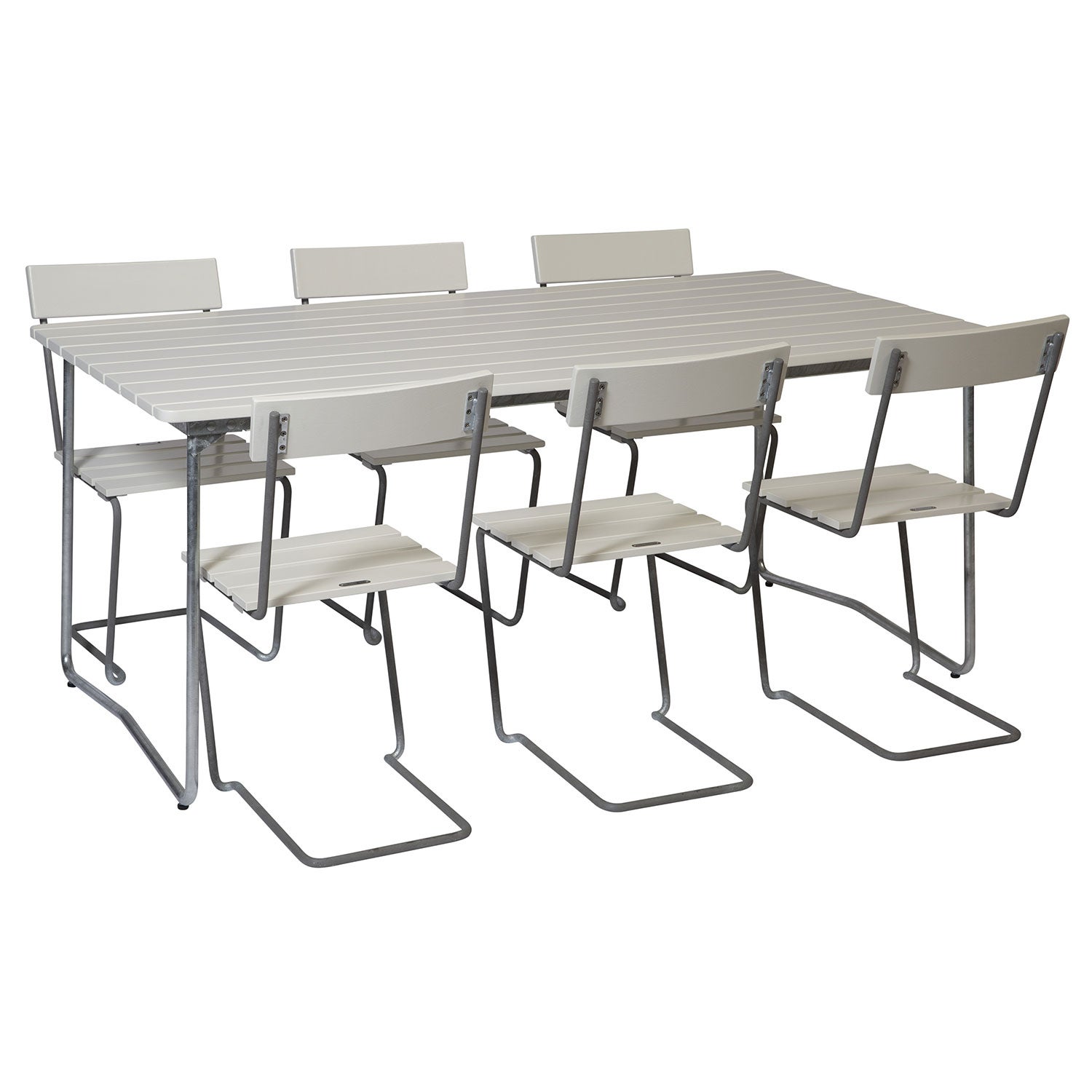 Dining group W31 170 cm & Chair 1 White lacquered Oak