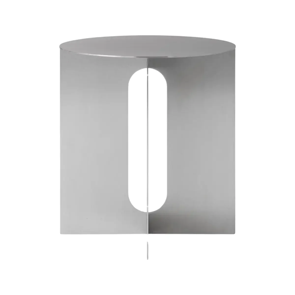 Androgyne Side table/base brushed steel - Ø40 cm
