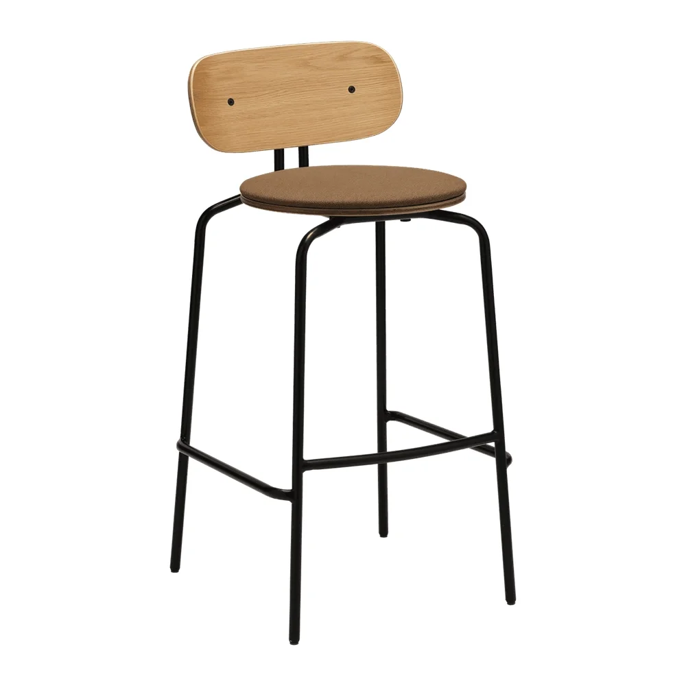 Curious Bar Stool Oak/Black Sugar Brown