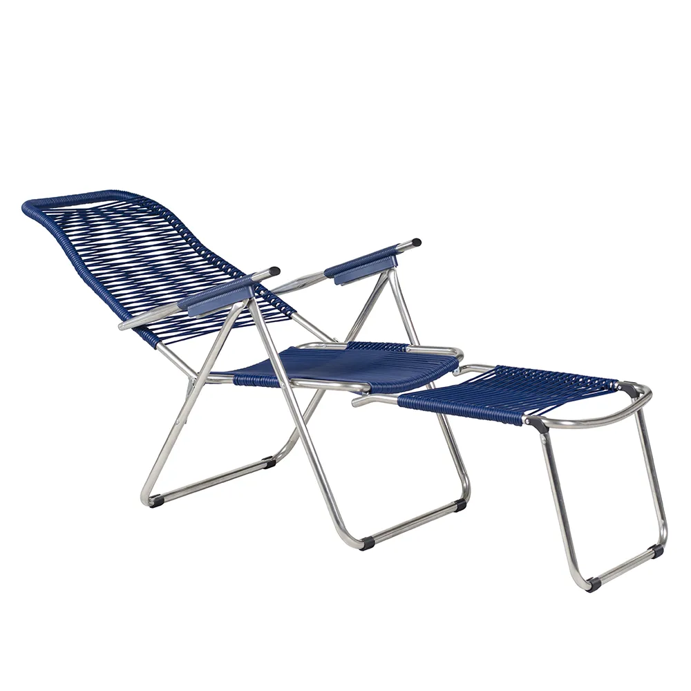 Spaghetti footrest blue matt aluminium