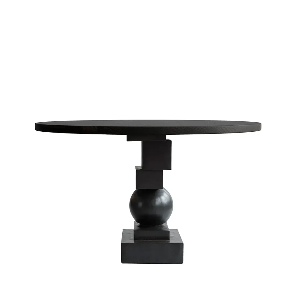 Artist Dining Table, Ø120 - Coffee Black Oak