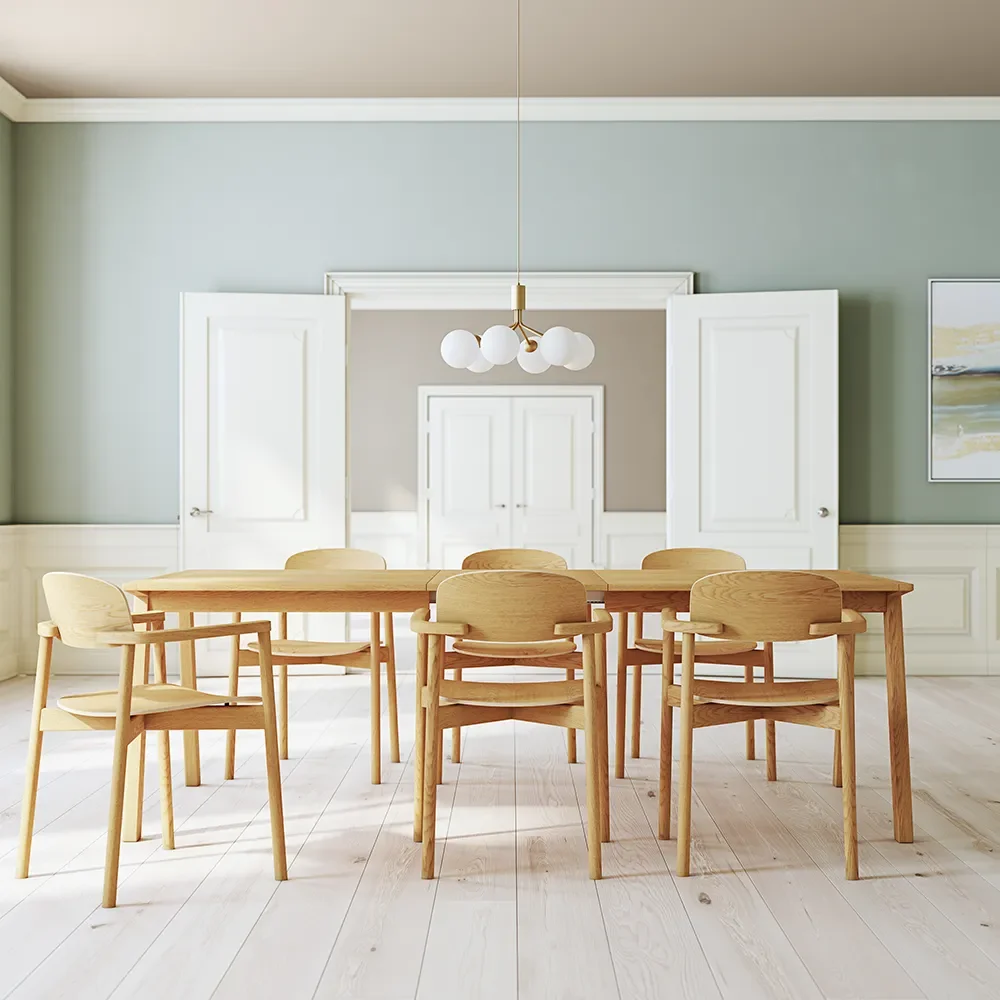 SM142 Dining table 100x74-270 cm Solid Oak Natural Oiled