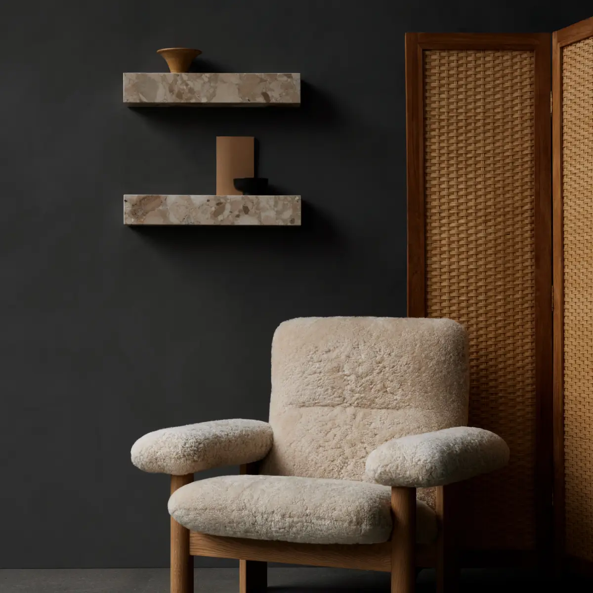 Plinth Shelf, Marble Kunis Breccia