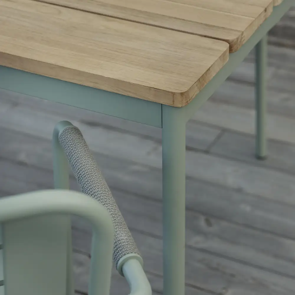 Nox dining table 90x240 cm green/teak