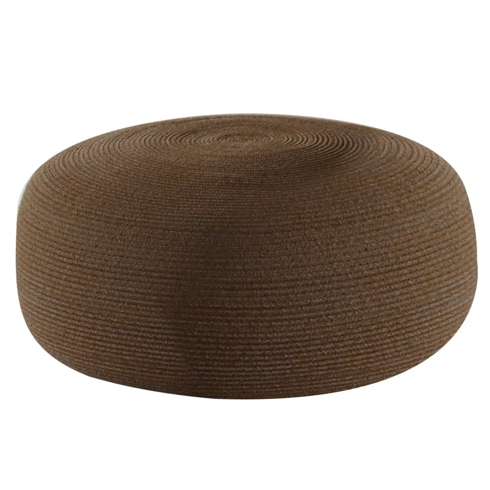 Circle footstool extra large Umber brown Soft Rope