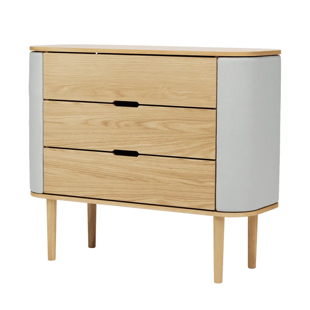Treasures Chest of Drawers Oak/Sterling