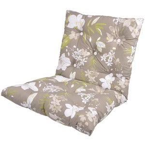 Low flock cushion Beige Botanical