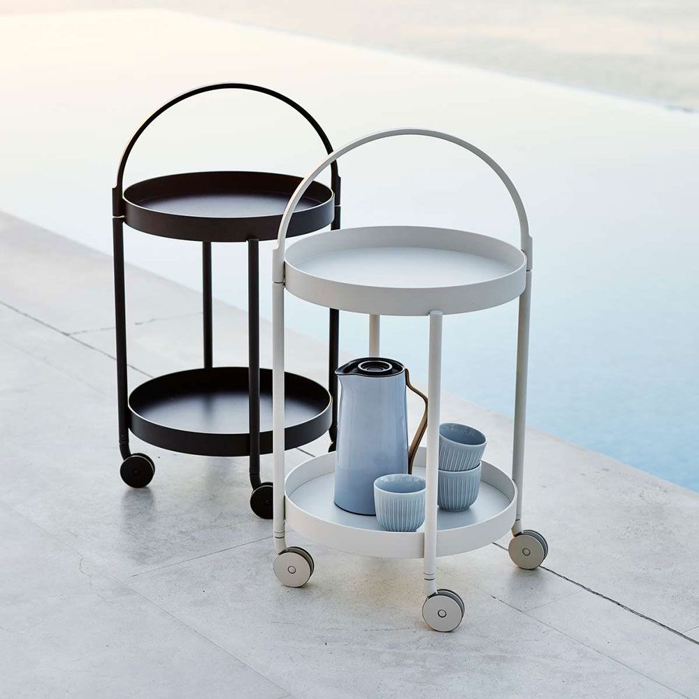 Roll Trolley / Side Table White