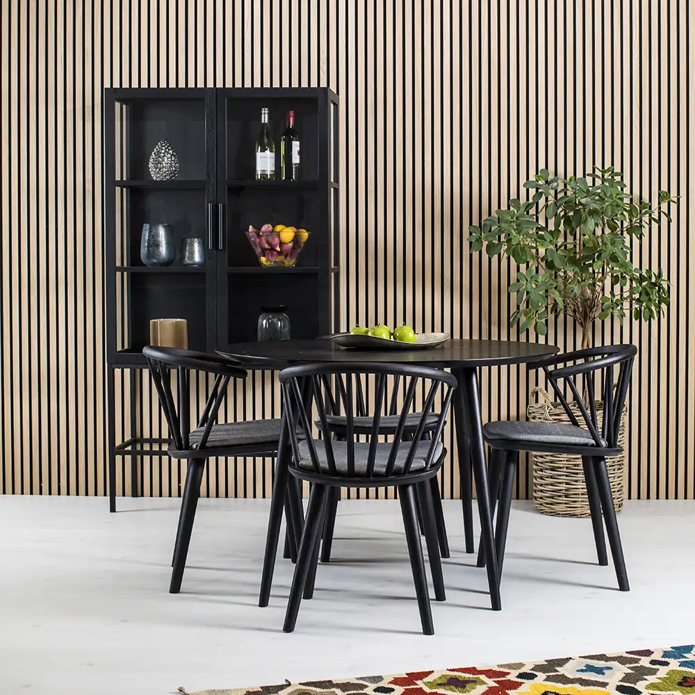 Miles Dining table 110 cm black stained ash