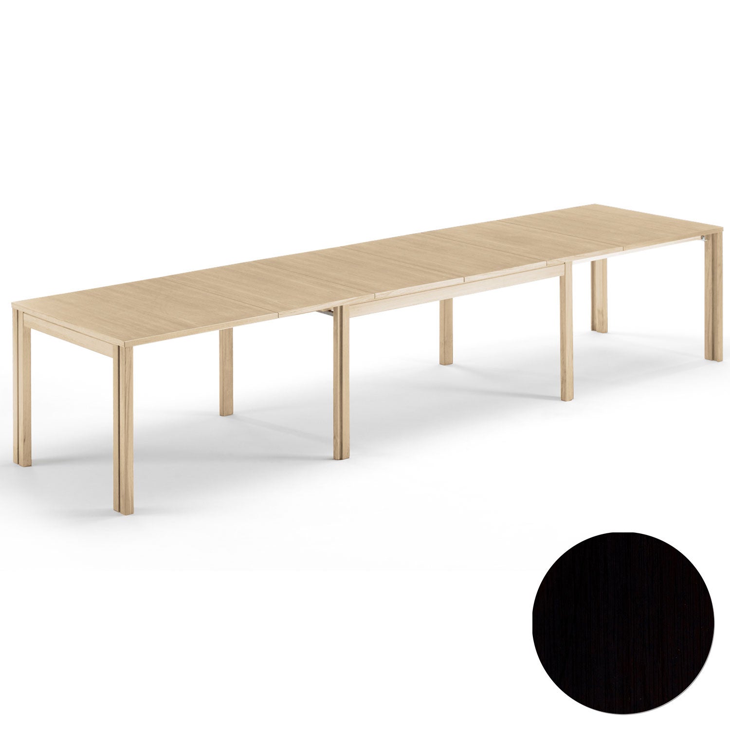 Sm23 Table Black Oak Lacquer 150-306(358)X90X73cm