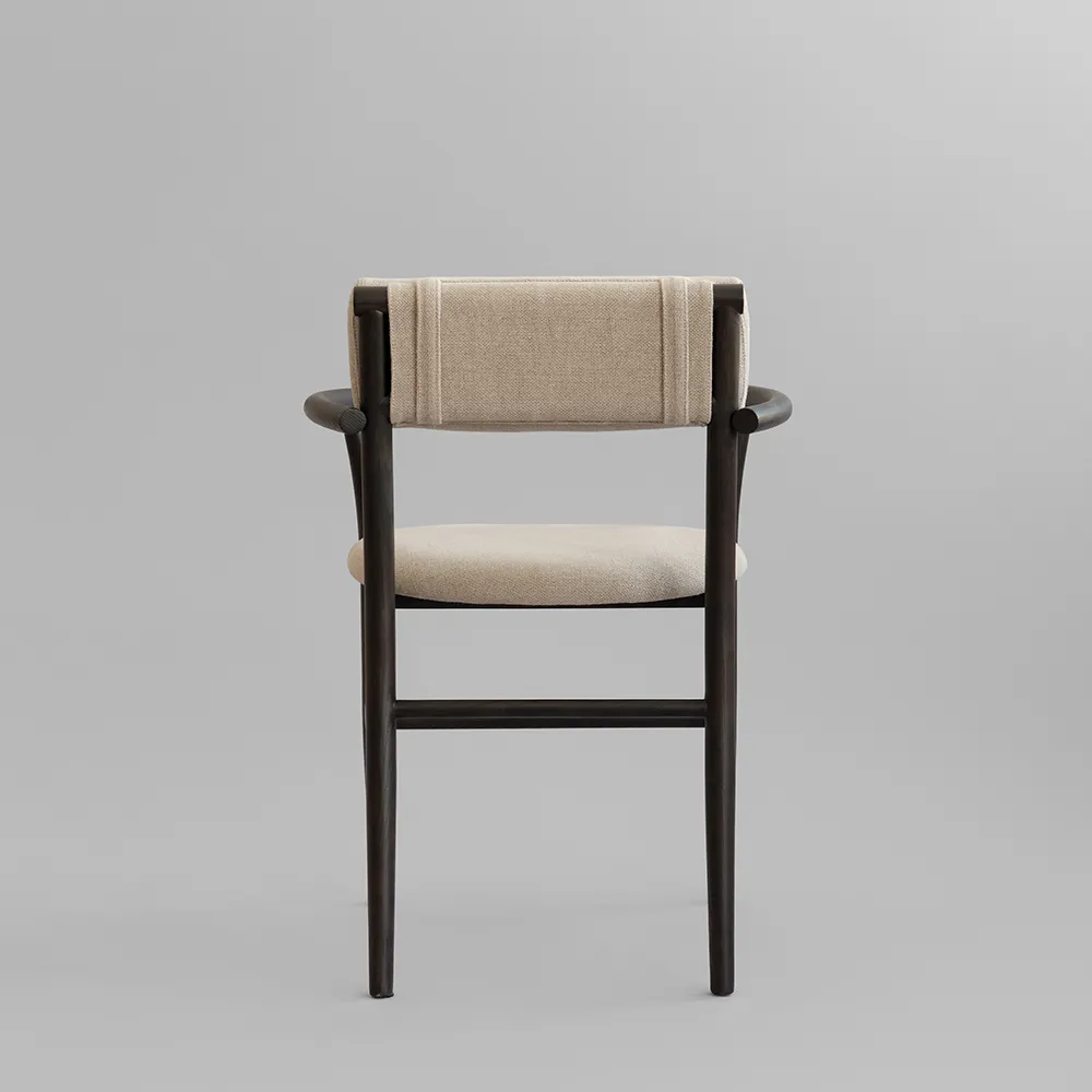 Nama Dining Chair, Armrest - Coffee Black, Linen