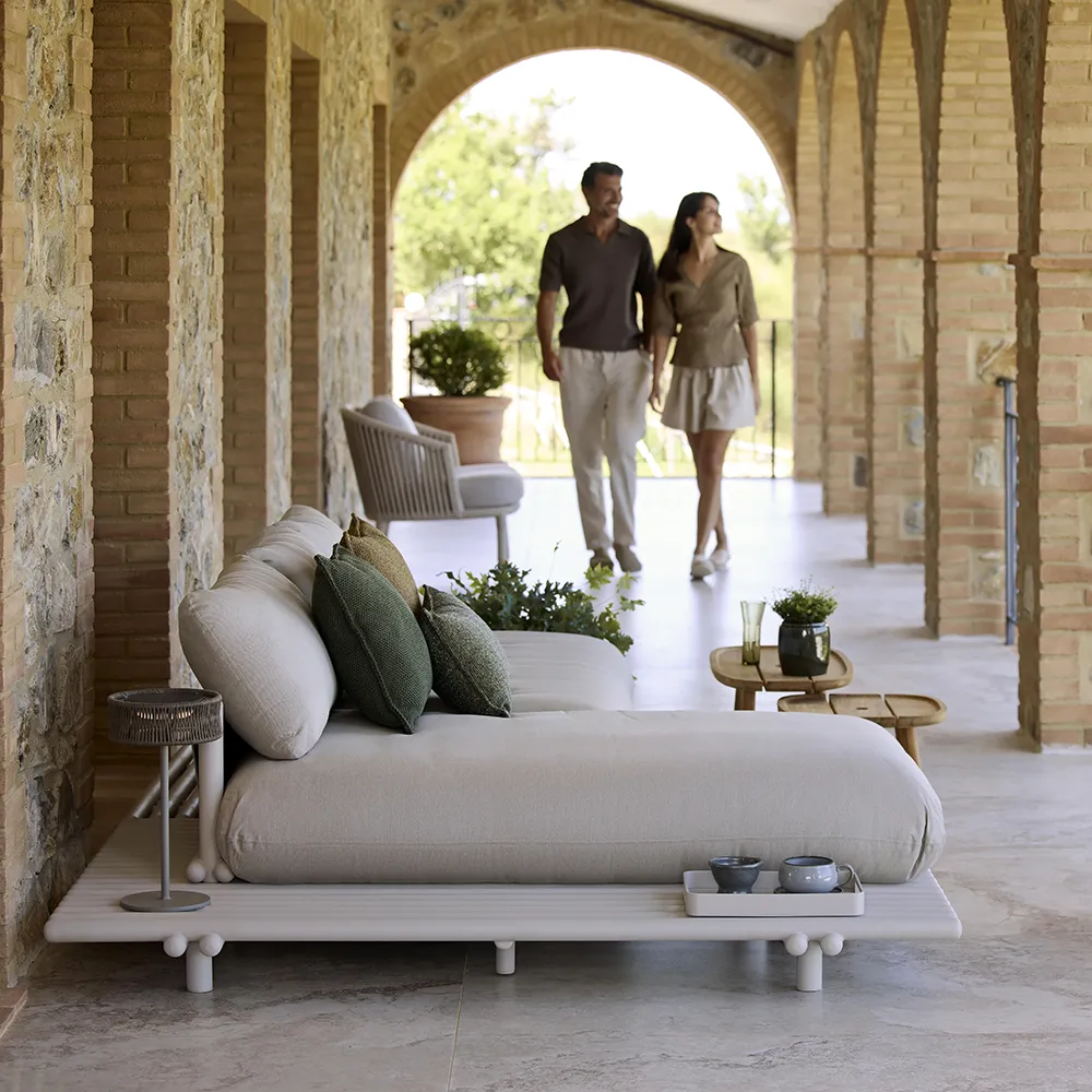 Sticks corner sofa Alu/light brown