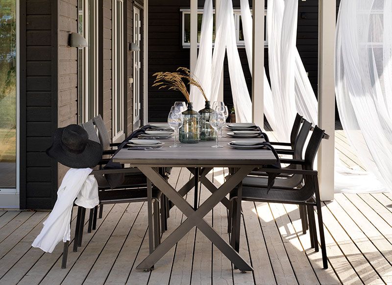 Hillmond extendable table 100x238-297 cm white/grey