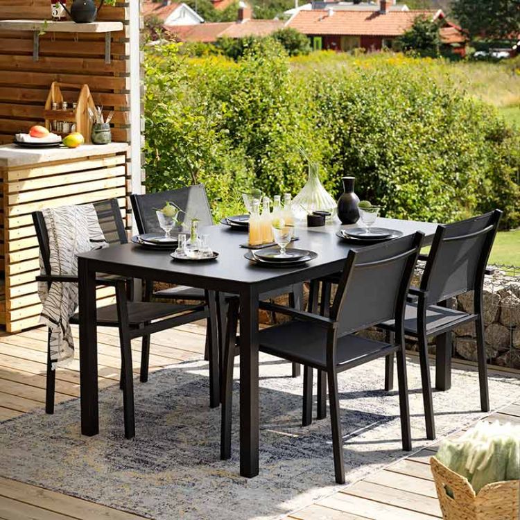 Rana dining table 90x150 cm black
