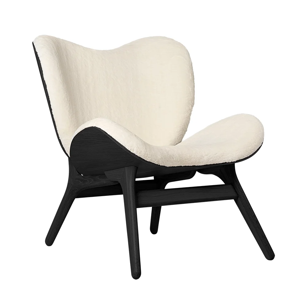 A Conversation Piece Lounge Chair Black Oak/Teddy White