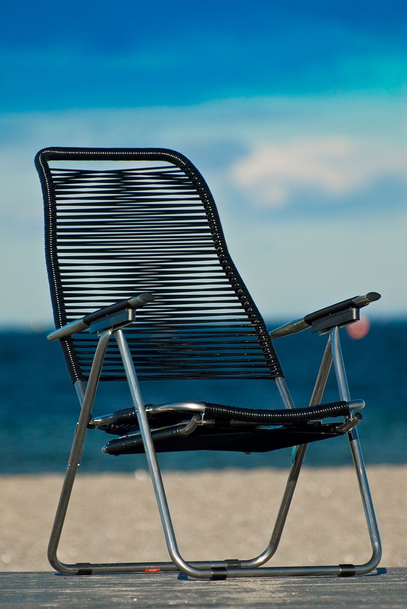 Spaghetti sun lounger black aluminium