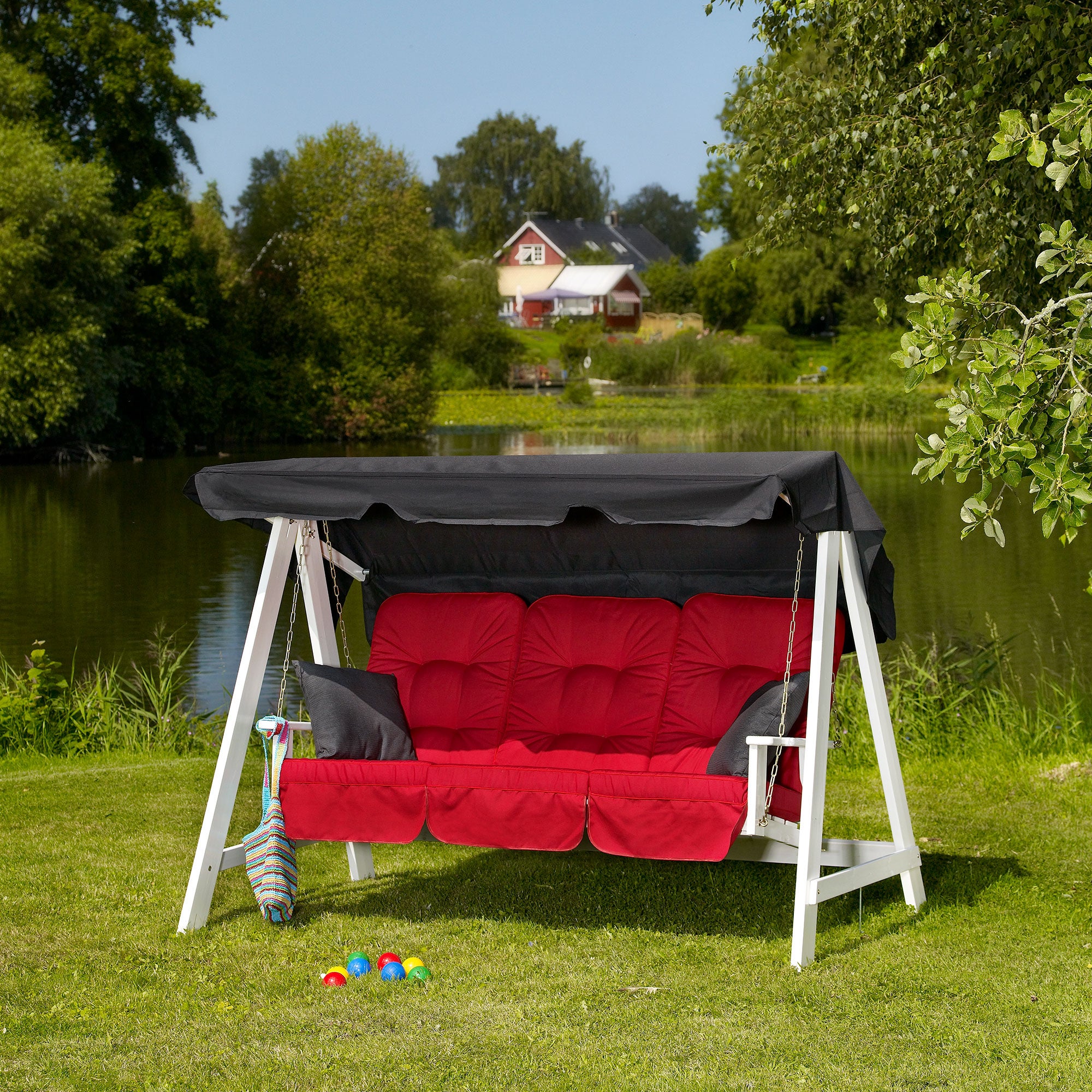 Kornhult Swing sofa white pine 