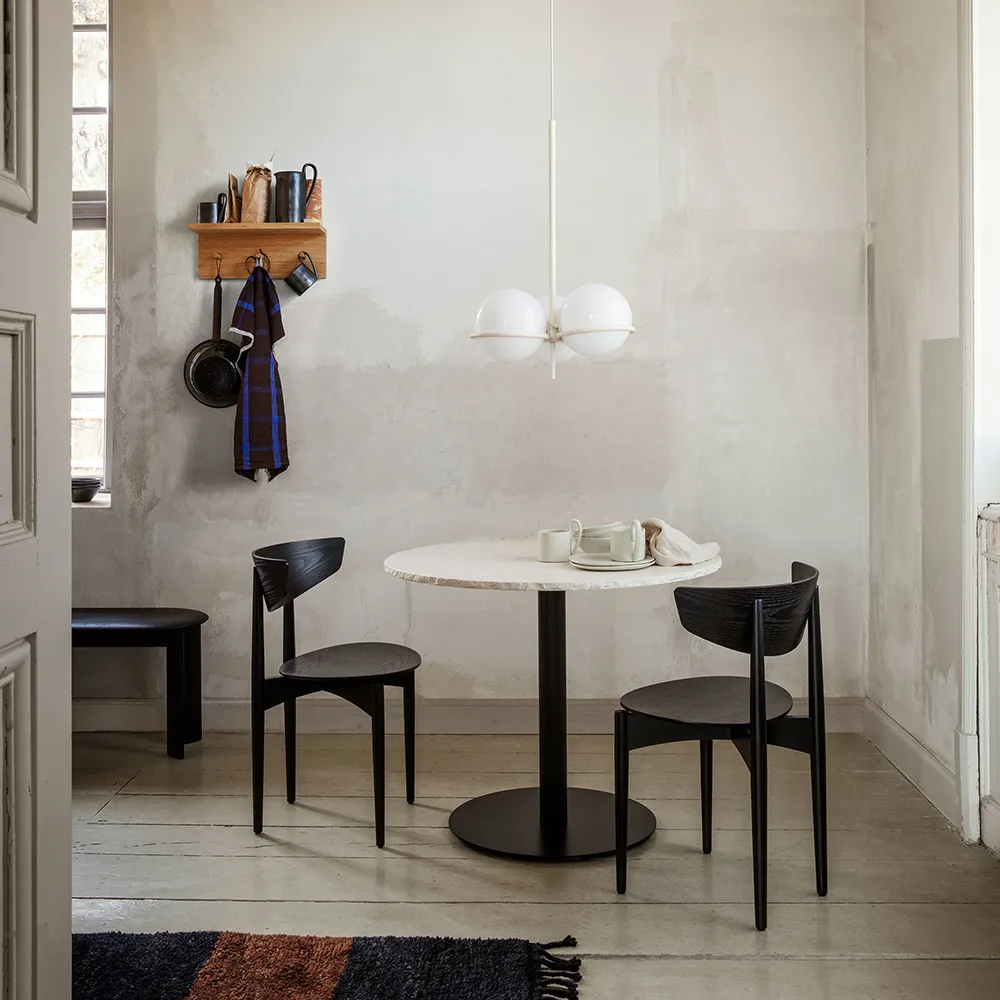 Mineral Dining Table - Bianco Curia/Black