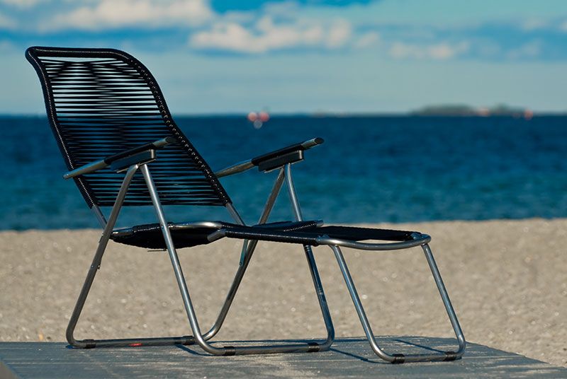 Spaghetti sun lounger white aluminium