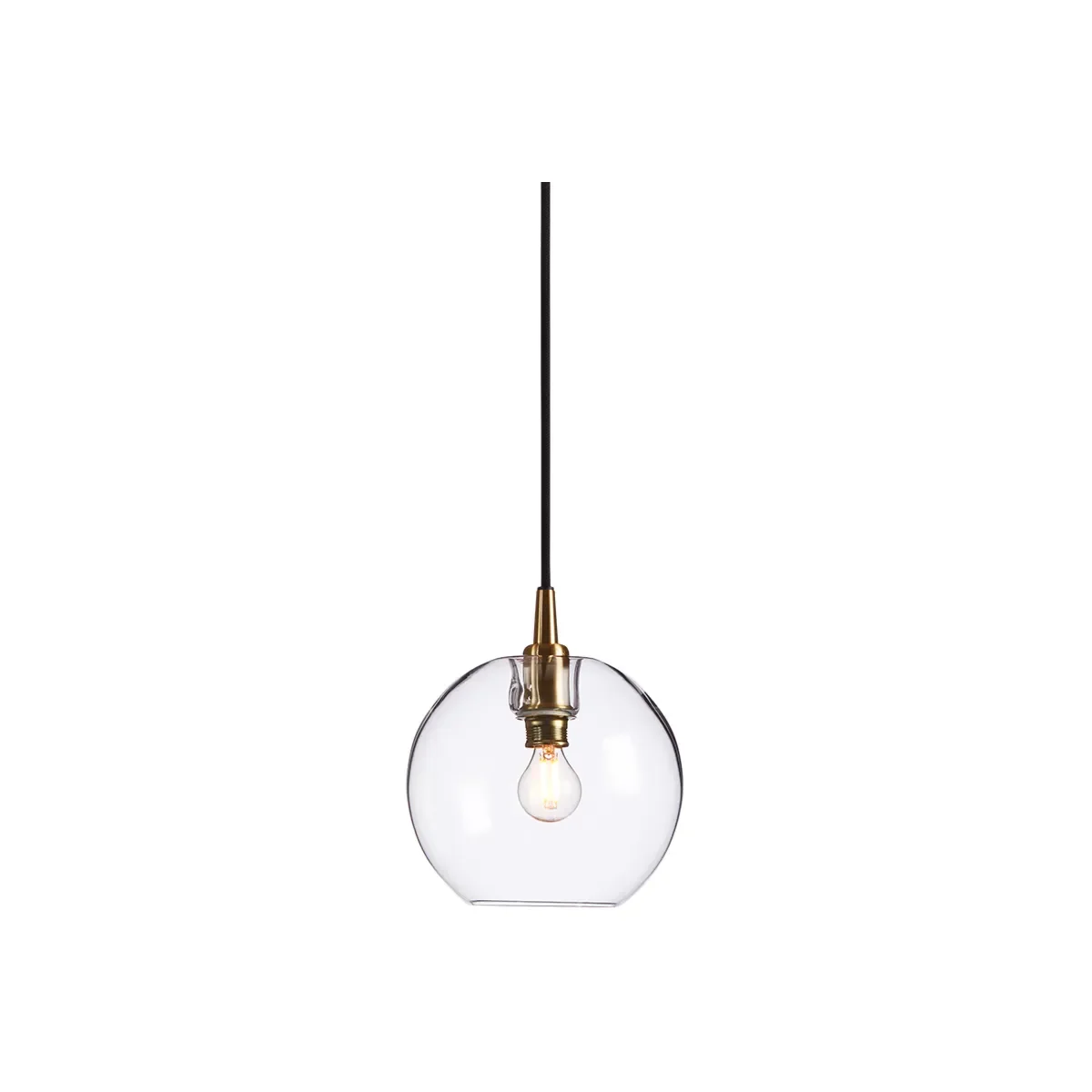 Gloria ceiling pendant Ø19 cm metal/glass brass/clear glass