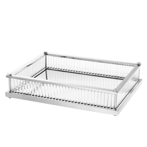 Cora Tray Rectangular Nickel Finish