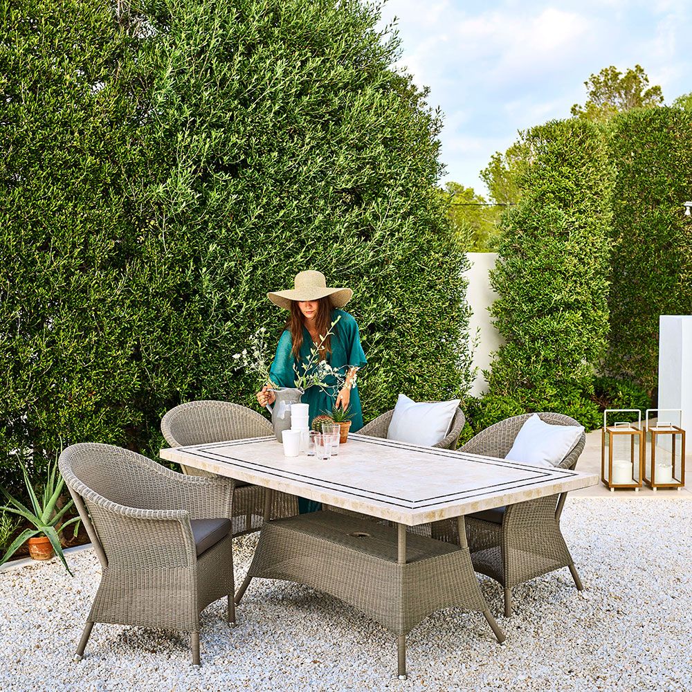 Lansing rattan armchair Taupe