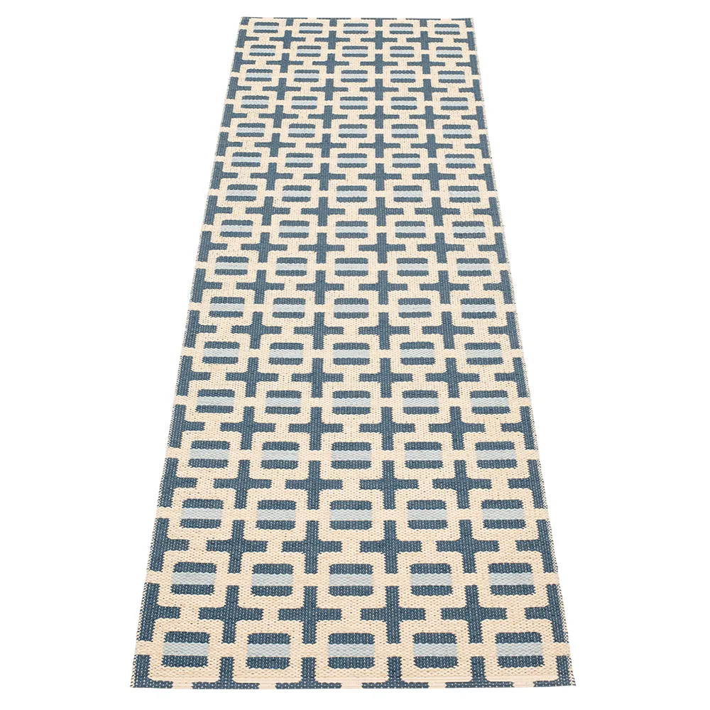 Tom rug Ocean Blue/Cream/Blue Fog 70 x 240 cm