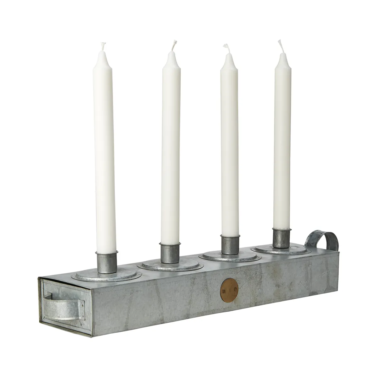Candle Holder with Drawer Fenix Grey L 47 cm