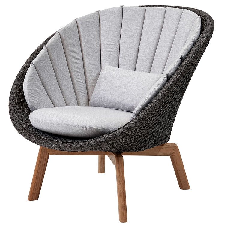 Peacock Lounge Armchair Dark Grey