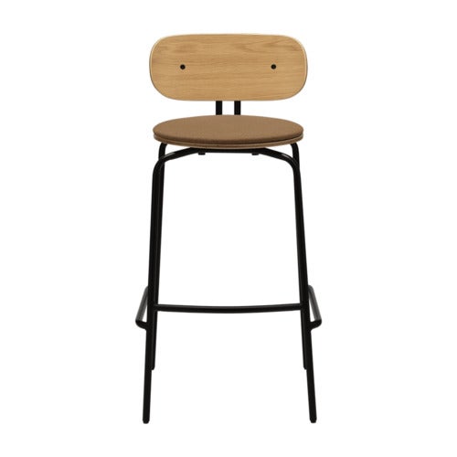 Curious Bar Stool Oak/Black Sugar Brown