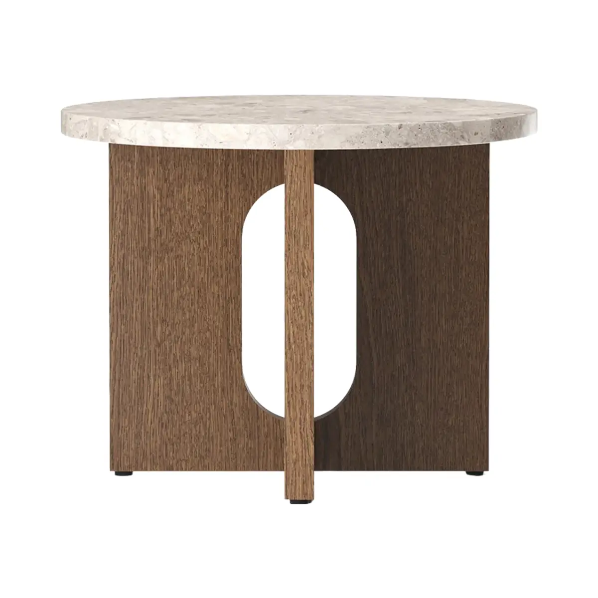  Androgyne Side Table Dark Oak/Stone Kunis Breccia - Ø50 cm