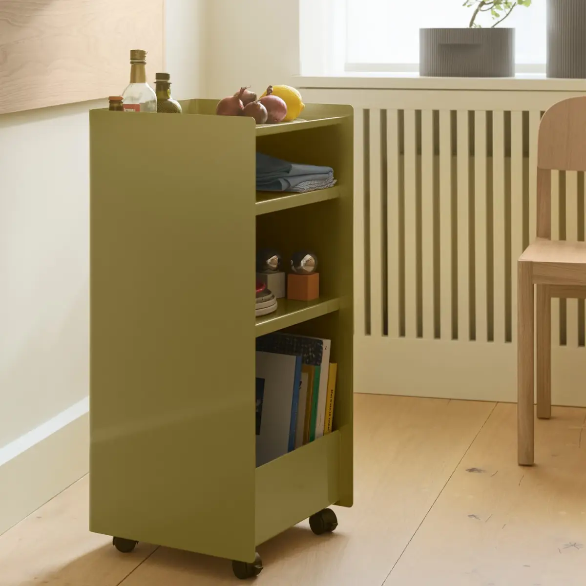 Folded Trolley H 83,7 cm Open - Dark Beige Green 