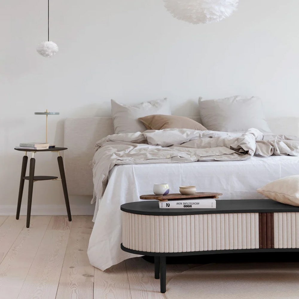 Audacious  TV stand Black Oak/White Sands