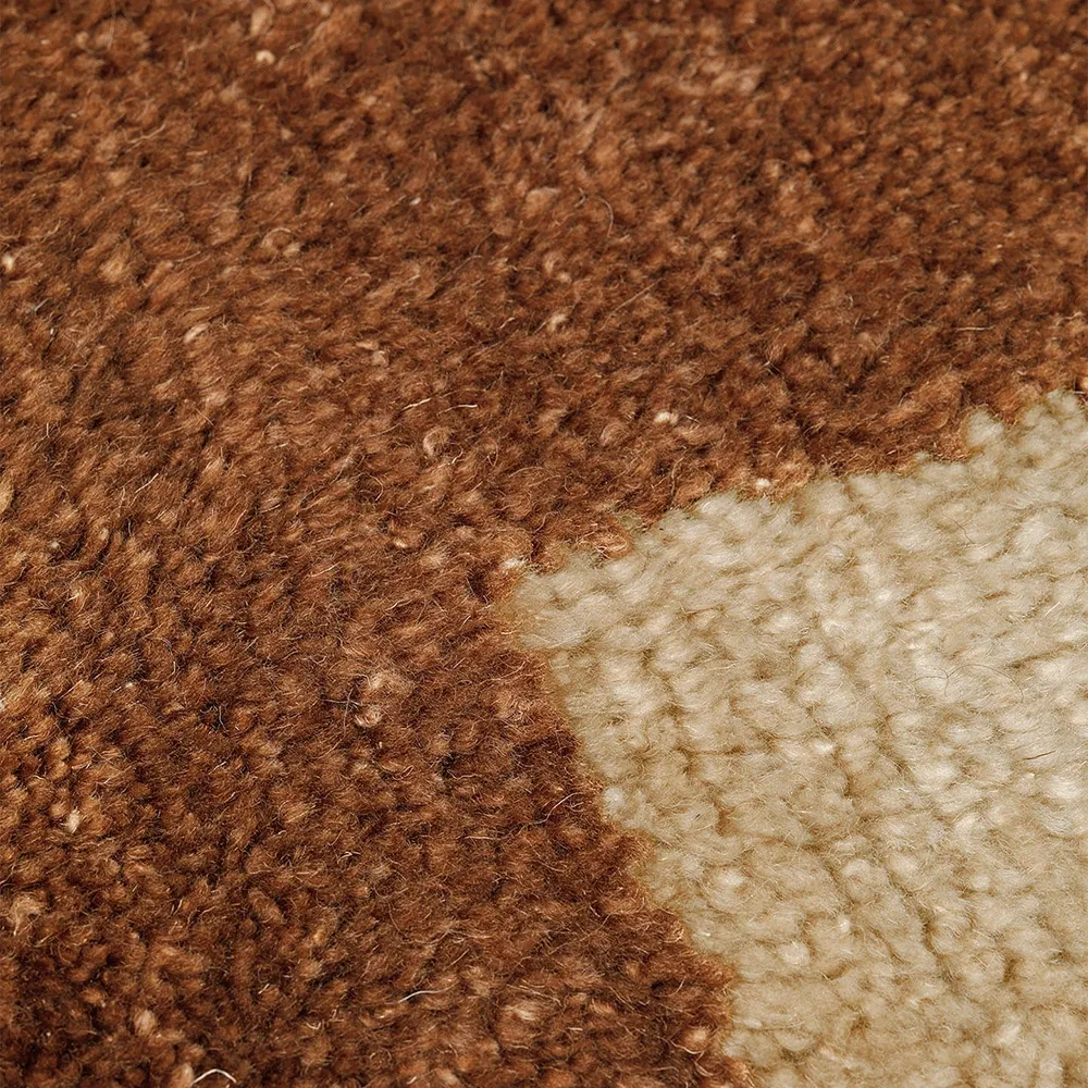 Mara Knotted Rug 120x80 cm Dk Brick/Off-W