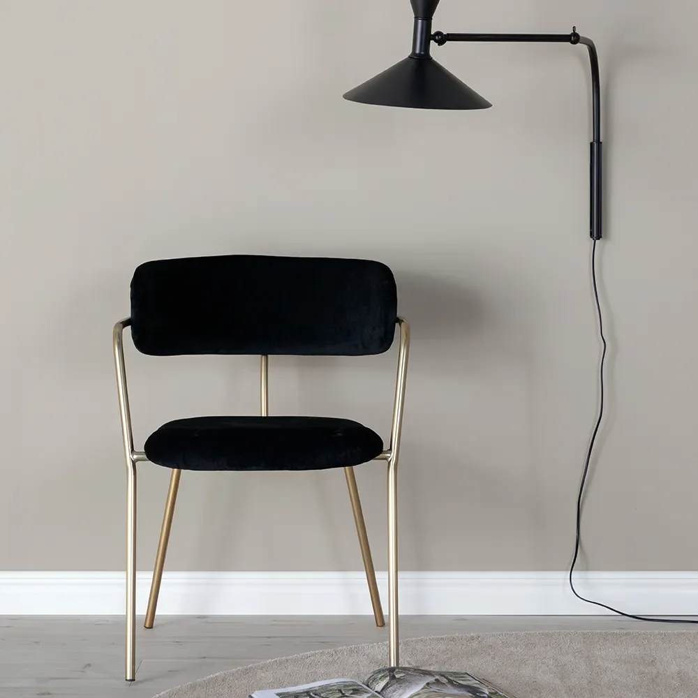 Arrow Dining Chair black/brass 2-pack