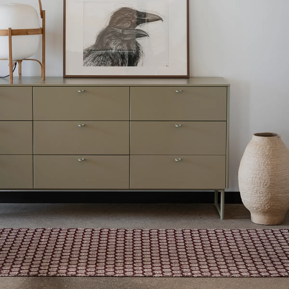 Reversible Plastic Rug MIMI Burgundy/Cream 180x260 cm
