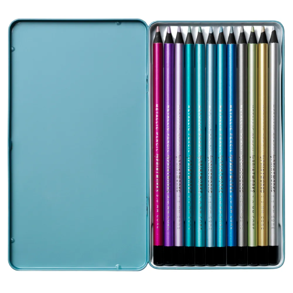 12 Colour pencils - Metallic