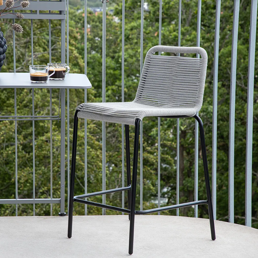 Lindos Barstool light grey 2-pack