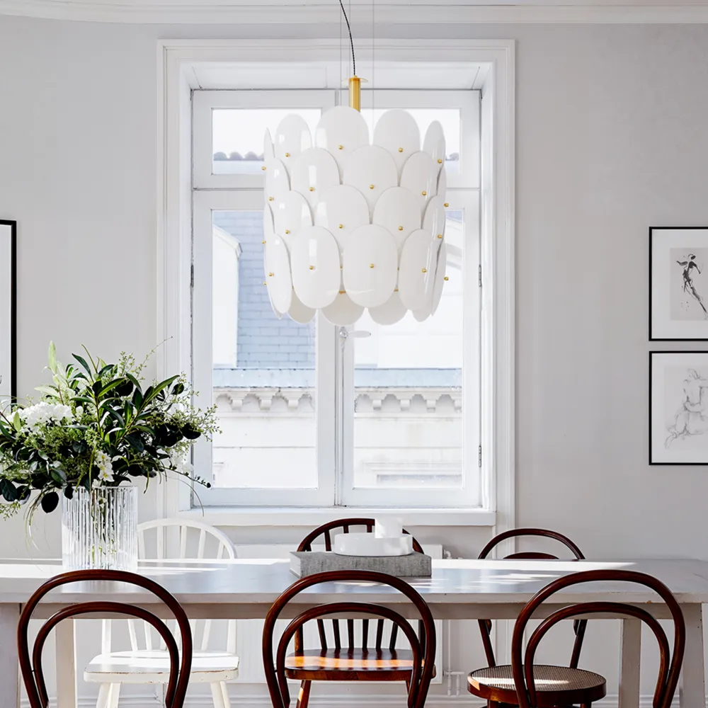 Omlott pendent light Ø50cm brass/white