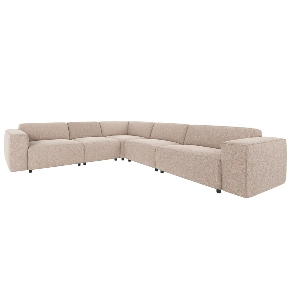 Willard corner sofa 3+3-seater fabric Alice light beige