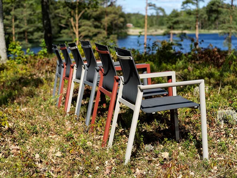Delia stacking chair khaki/textilene