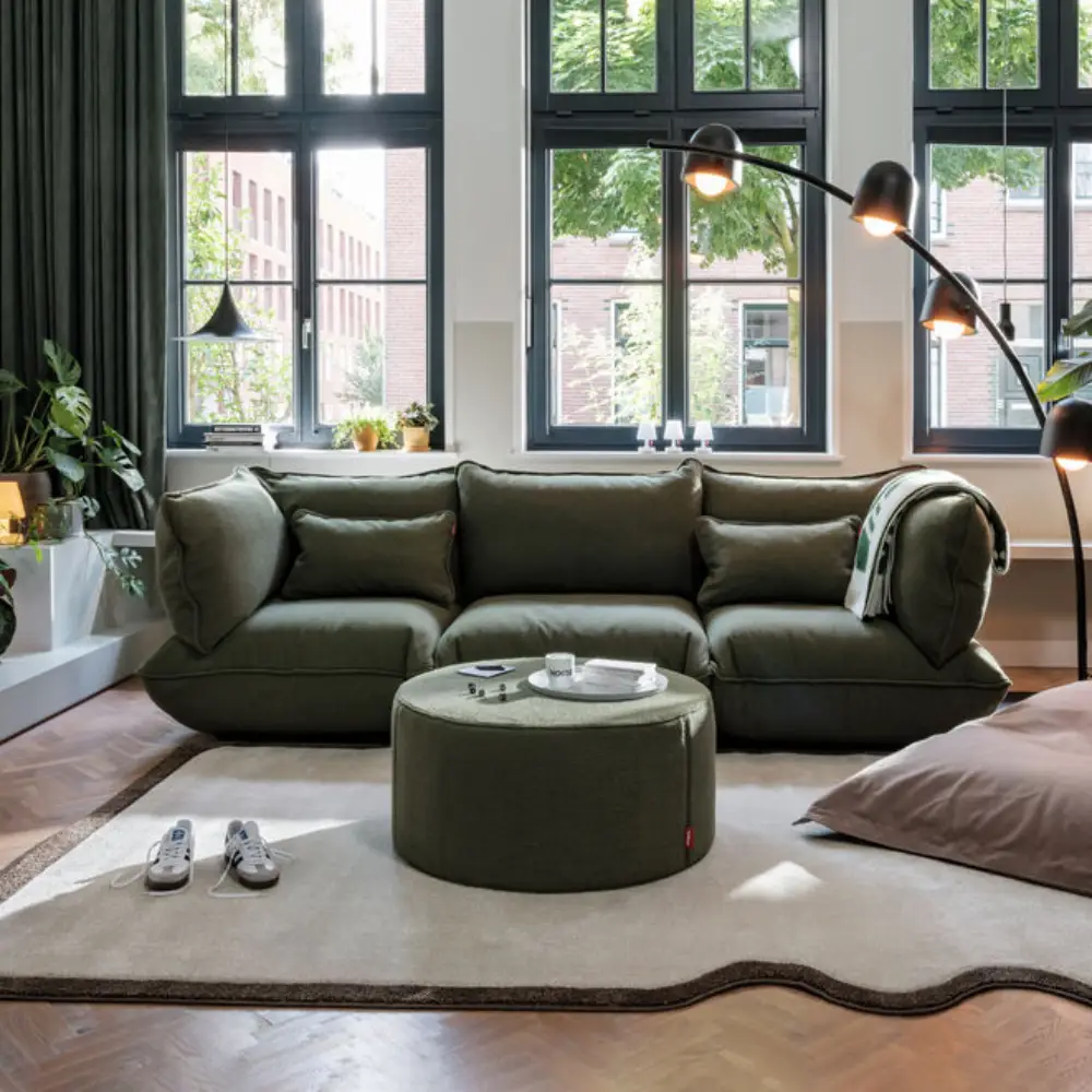 sumo seat boucle recycled leaf green