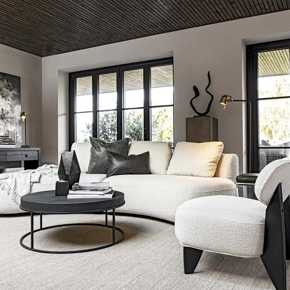 Cadiz fabric armchair Bouclé cream