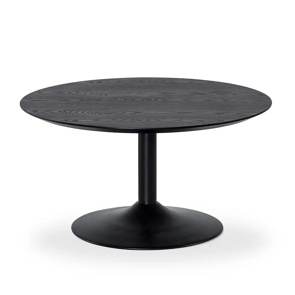 Miles Coffee table trumpet base 80 cm black stained ash